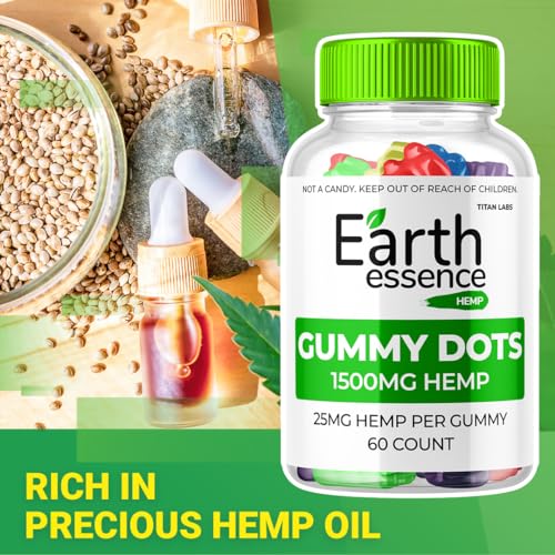 (2 Pack) Earth Essence Gummies, Earth Essence Gummy Dots, Earth Essence Hemp Gummies Supplement